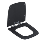 Assento Sanitário Boss Poliéster Preto Fosco Fechamento Suave Policlass