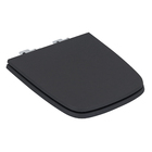 Assento Sanitário Boss Poliéster Preto Fosco Fechamento Suave Policlass