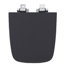 Assento Sanitário Boss Poliéster Preto Fosco Fechamento Suave Policlass