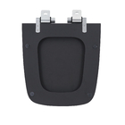 Assento Sanitário Boss Poliéster Preto Fosco Fechamento Suave Policlass