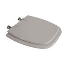 Assento Sanitário Póliester Branco Fechamento Comum Fixação Prata para Vaso Deca Monte Carlo