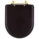 Assento Sanitário Carrara Marrom Fosco Para Vaso Deca Com Fer