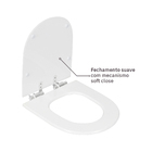 Assento Sanitário Carrara Plástico Fechamento Suave Branco Ec Sensea