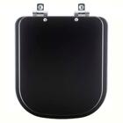 Assento Sanitário Com Fechamento Lento Quadra Preto Fosco Par