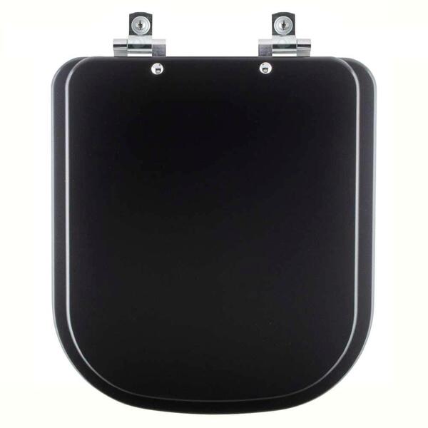 Assento Sanitário Com Fechamento Lento Quadra Preto Fosco Par