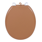 Assento Sanitário Convencional Almofadado Caramelo Fechamento Comum Astra