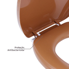 Assento Sanitário Convencional Almofadado Caramelo Fechamento Comum Astra
