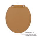 Assento Sanitário Convencional Polipropileno Almofadado Fechamento Comum Caramelo Sensea