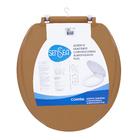 Assento Sanitário Convencional Polipropileno Almofadado Fechamento Comum Caramelo Sensea