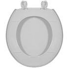 Assento Sanitário Universal  oval Exportação Plus em Polipropileno com Fechamento Convencional Cinza Claro/Prata Tupan