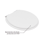 Assento Sanitário Convencional com Fechamento Comum Oval MDF Branco Sensea