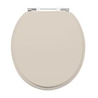Assento Sanitário Convencional com Fechamento Comum Oval em Madeira Bege Sicmol