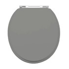 Assento Sanitário Convencional com Fechamento Comum Oval em Madeira Cinza Sicmol