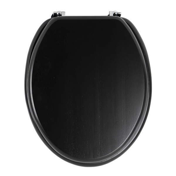 Assento Sanitário Convencional Kenia Madeira Preto Sensea