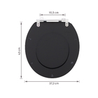 Assento Sanitário Convencional MDF Preto Fechamento Comum Sensea