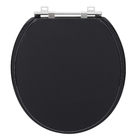 Assento Sanitário Convencional MDF Preto Fechamento Comum Sensea