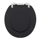 Assento Sanitário Convencional MDF Preto Fechamento Comum Sensea