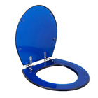 Assento Sanitário Convencional Resina Azul Translucido Fechamento Comum Policlass