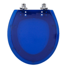 Assento Sanitário Convencional Resina Azul Translucido Fechamento Comum Policlass