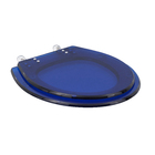 Assento Sanitário Convencional Resina Azul Translucido Fechamento Comum Policlass