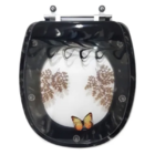 Assento Sanitário Decorado Borboleta Aspen Preto Vaso Deca