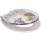 Assento Sanitário Decorado Borboleta Azalea Branco Celite