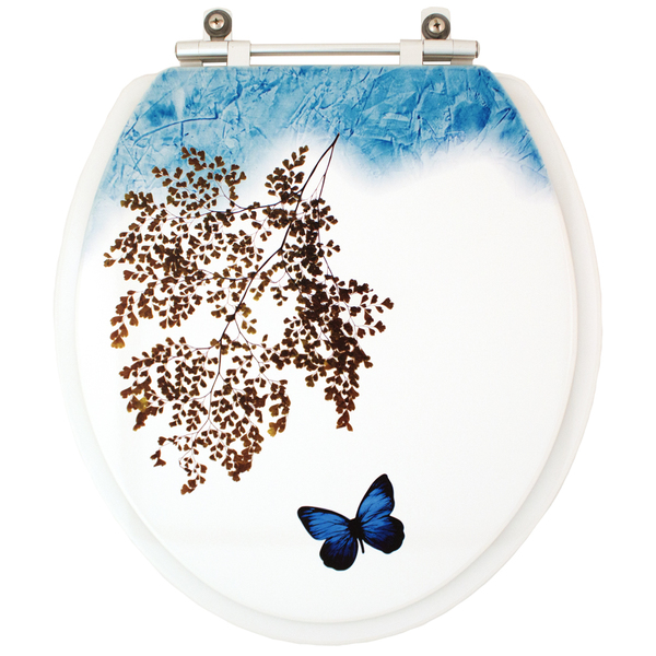 Assento Sanitario Decorado Borboleta Branco Para Vaso Convencional