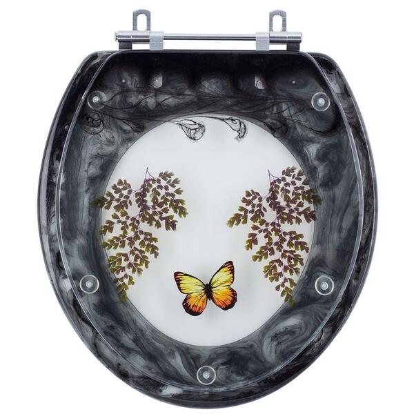 Assento Sanitário Decorado Borboleta Izy Preto Vaso Deca