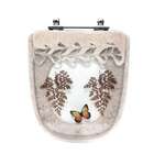 Assento Sanitário Decorado Ibiza Bege Com Borboleta Para Vaso