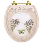 Assento Sanitário Decorado Oval Convencional Biscuit Com Borb