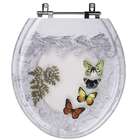 Assento Sanitário E Cesto De Lixo Decorados 4 Borboletas
