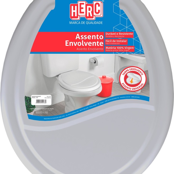 Assento Sanitário Envolvente Ideale Herc - Cinza Claro