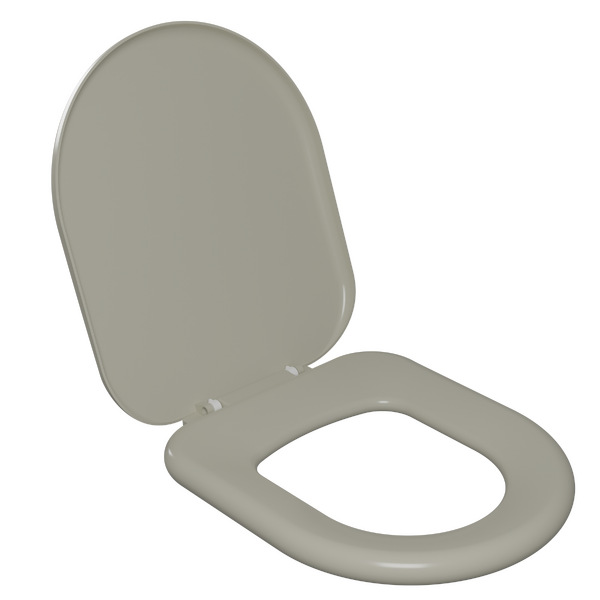 Assento Sanitário Formatos com Fechamento Comum Orgânico Plástico Cinza Astra
