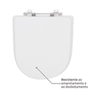 Assento Sanitário Formatos Carrara com Fechamento Comum Quadrado MDF Branco Sensea