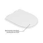 Assento Sanitário Formatos Carrara com Fechamento Comum Quadrado MDF Branco Sensea