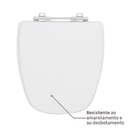 Assento Sanitário Formatos Monte Carlo e Turim com Fechamento Comum Quadrado MDF Branco Sensea