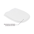 Assento Sanitário Formatos Sabatini e Dona Beja com Fechamento Comum Quadrado MDF Branco Sensea