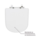 Assento Sanitário Formatos Vogue Plus e Etna com Fechamento Comum Quadrado MDF Branco Sensea