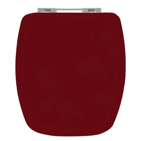 Assento Sanitário Formatos Celite, Hervy e Icasa com Fechamento Comum Redondo em Madeira Marrom Sicmol