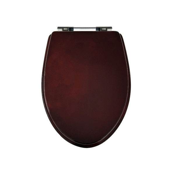 Assento Sanitário Formato Ideal Standard com Fechamento Comum Oval em Madeira Marrom Sicmol