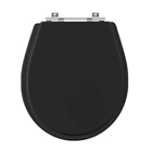 Assento Sanitário Formato Ideal Standard com Fechamento Comum Redondo em Madeira Preto Sicmol