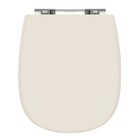 Assento Sanitário Formatos Icasa e Santa Clara com Fechamento Comum Quadrado em Madeira Bege Sicmol