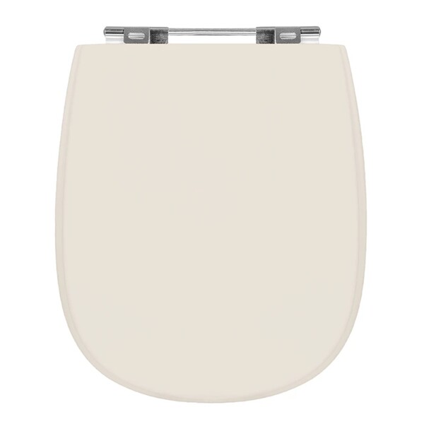 Assento Sanitário Formatos Icasa e Santa Clara com Fechamento Comum Quadrado em Madeira Bege Sicmol