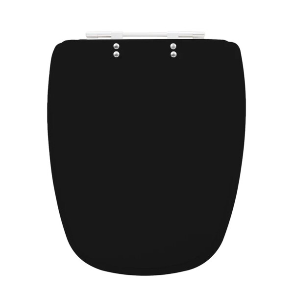 Assento Sanitário Formatos Deca e Eternit com Fechamento Comum Redondo em Plástico Preto Sicmol
