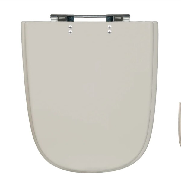 Assento Sanitário Formato Incepa com Fechamento Comum Quadrado em Plástico BegeSicmol