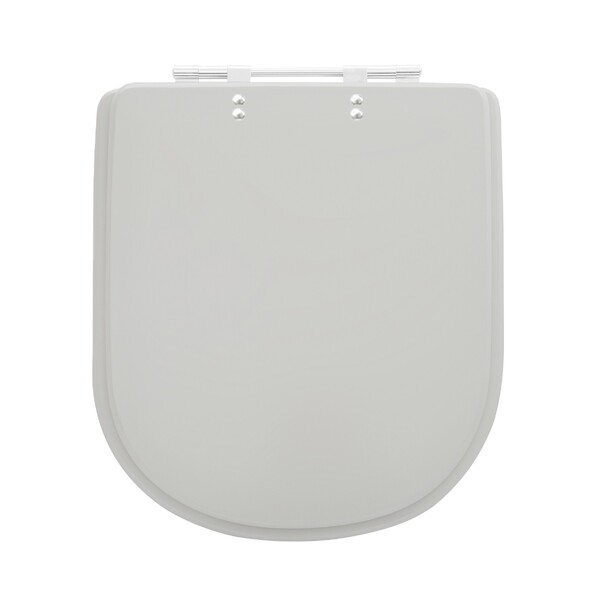 Assento Sanitário Formatos Deca e Icasa com Fechamento Comum Quadrado em Plástico Cinza Sicmol