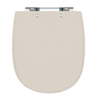 Assento Sanitário Formato Ideal Standard com Fechamento Comum Quadrado em Plástico Bege Sicmol