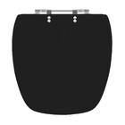 Assento Sanitário Formatos Celite e Eternit com Fechamento Comum Redondo em Plástico Preto Sicmol
