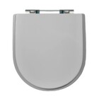 Assento Sanitário Formatos Deca, Roca, Icasa e Luzarte com Fechamento Comum Quadrado em Madeira Cinza Sicmol