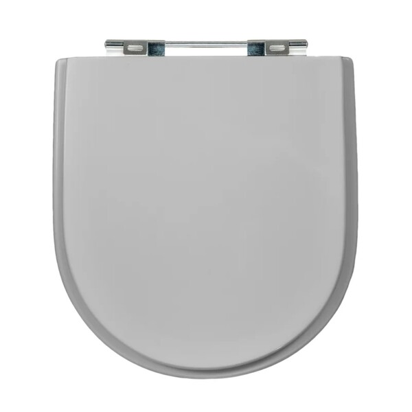 Assento Sanitário Formatos Deca, Roca, Icasa e Luzarte com Fechamento Comum Quadrado em Madeira Cinza Sicmol